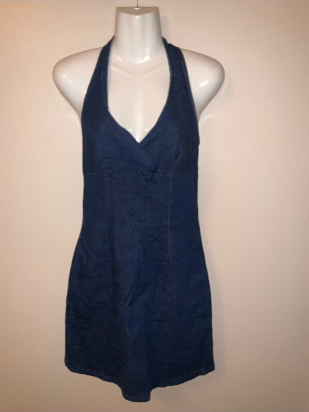 Chesley Indigo Denim Halter Dress